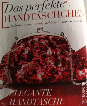 AVON Rote Pailletten-Handtasche